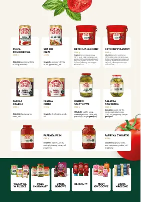 Strona ulotki HoReCa z produktami w dużych opakowaniach.