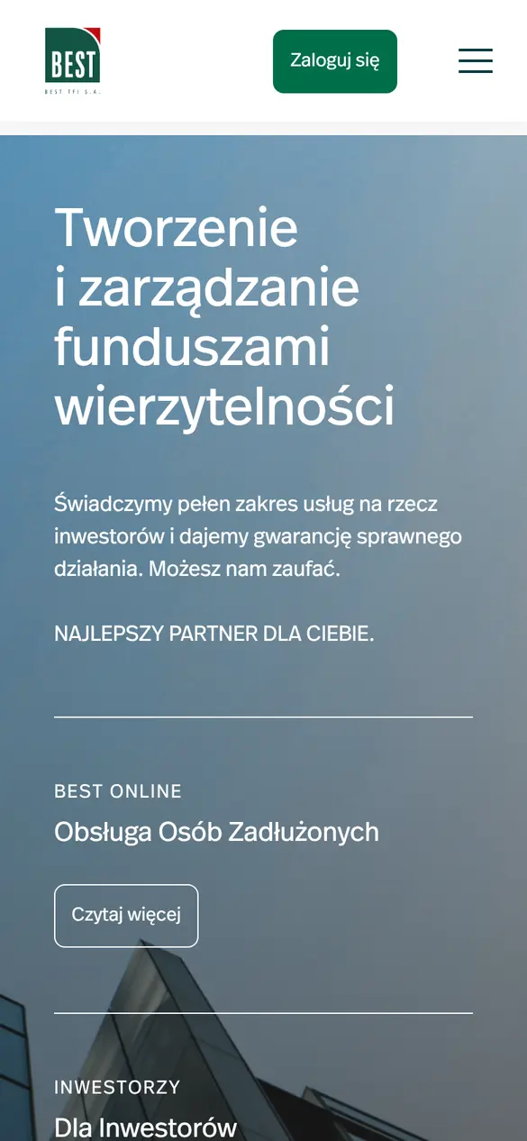 tfi.best.com.pl na telefonie, początek strony głównej.