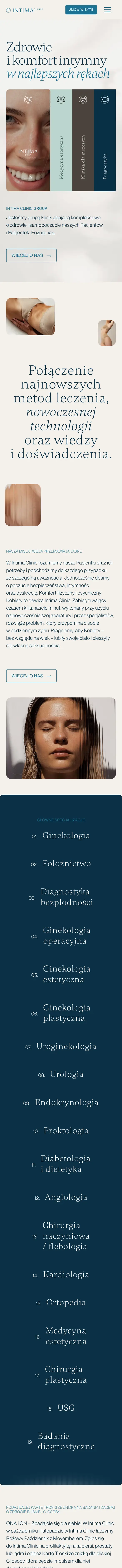 Strona główna intimaclinic.pl na telefonie, przewijana
