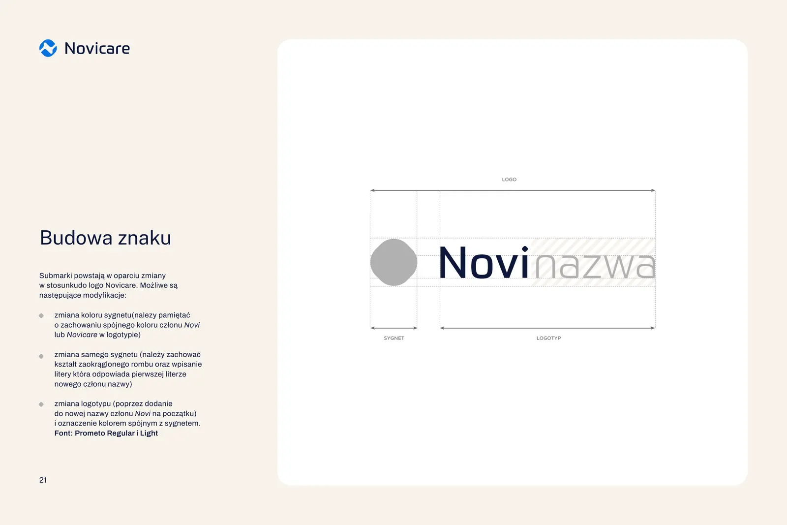 Strona księgi znaku Novicare, strona 21