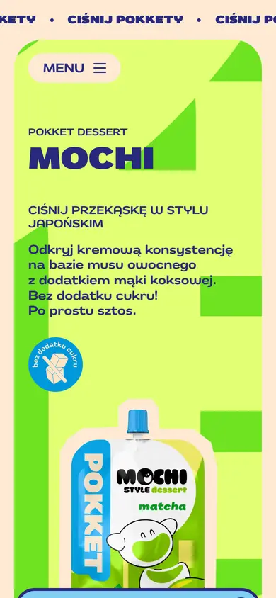 Podstrona Mochi matcha na telefonie