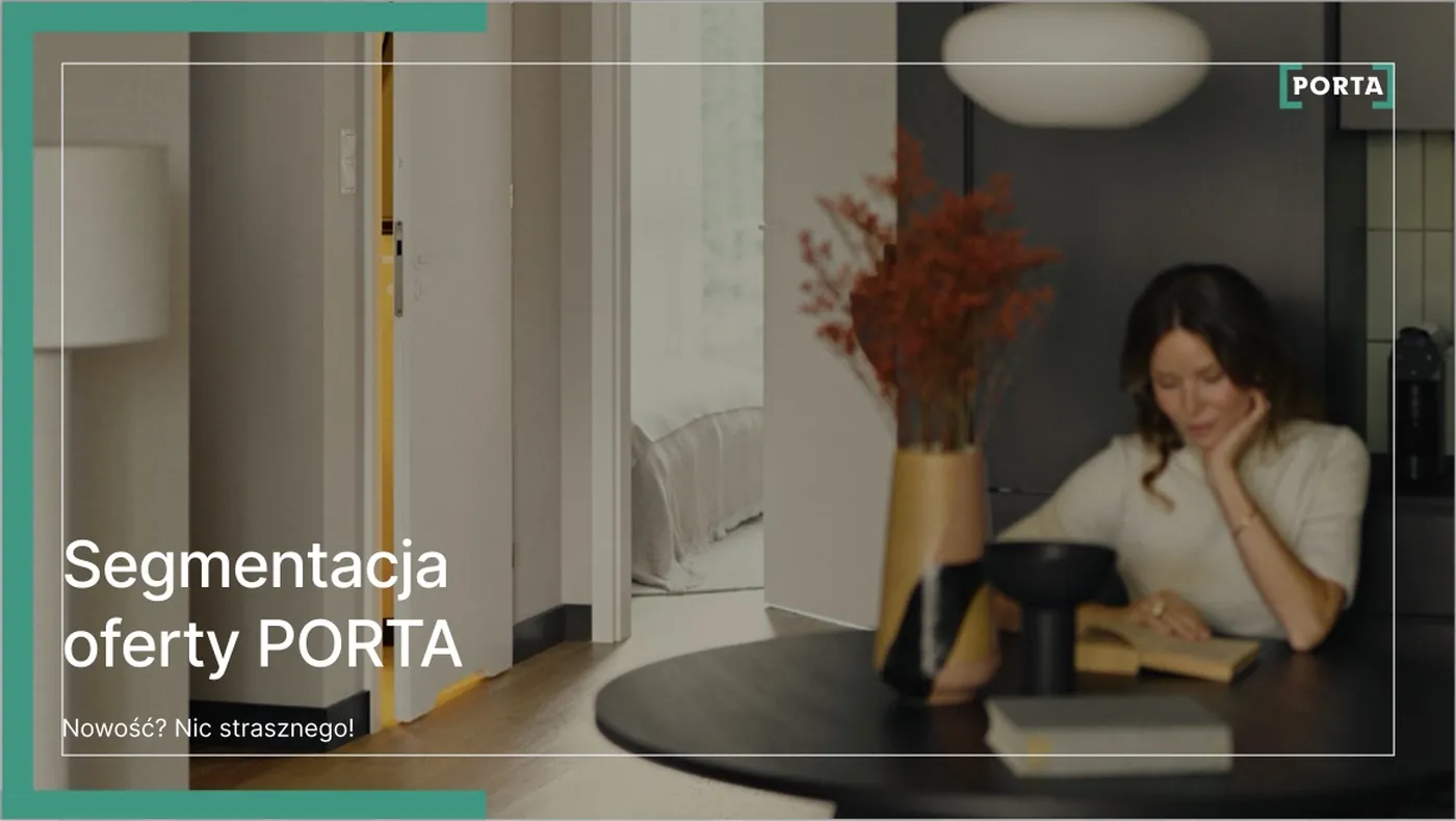 Okładka prezentacji „Segmentacja oferty PORTA” w zielonej ramie