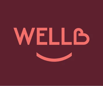 Metka WellB: logo, a z tyłu piktogramy z hasłami be relaxed, be happy i be still.