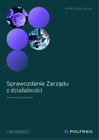 Okładka sprawozdania zarządu PolTREG.