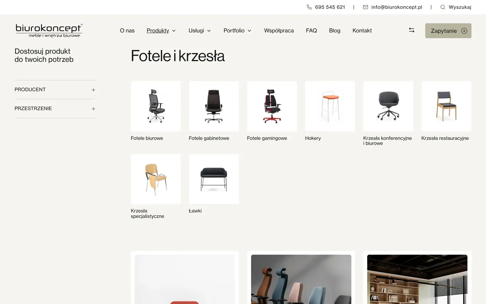 Katalog krzeseł i foteli na biurokoncept.pl.